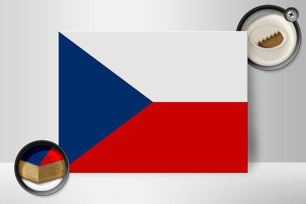 Czech Republic Flag Wooden Sign