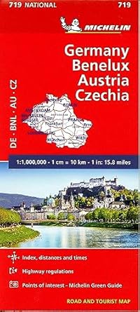 Michelin Map 719: Germany, Benelux, Austria, Czechia