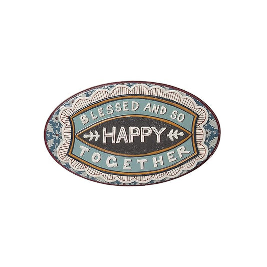 Blessed and So Happy Together Metal Wall Art