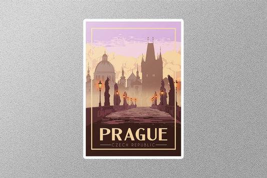 Vintage Prague Czech Republic Travel Sticker