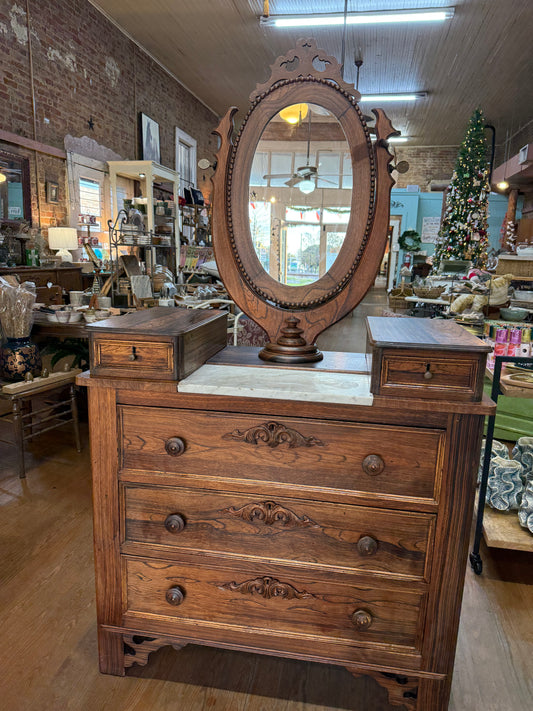 Antique Eastlake Walnut Dresser