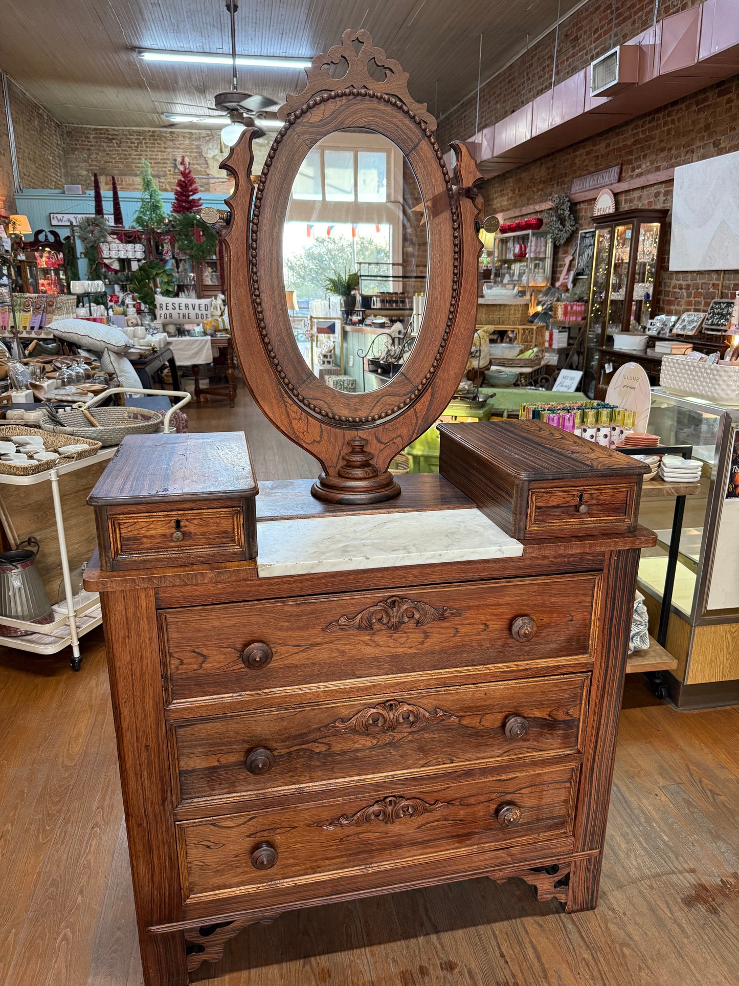 Antique Eastlake Walnut Dresser