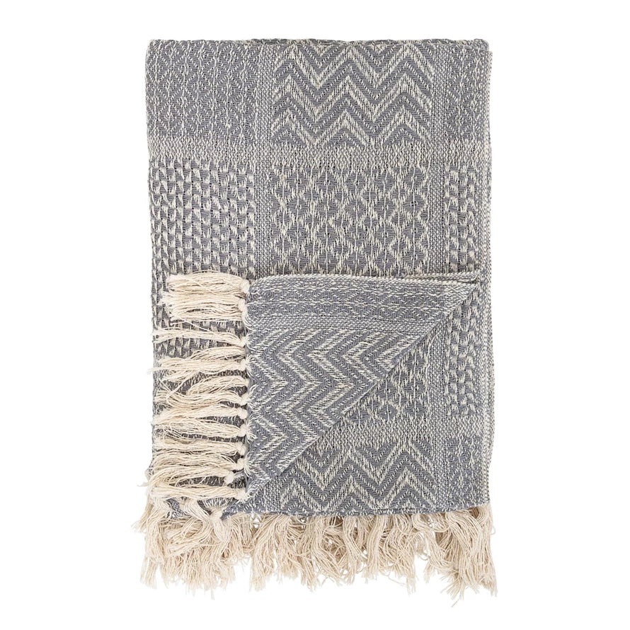 Knit Throw with Fringe