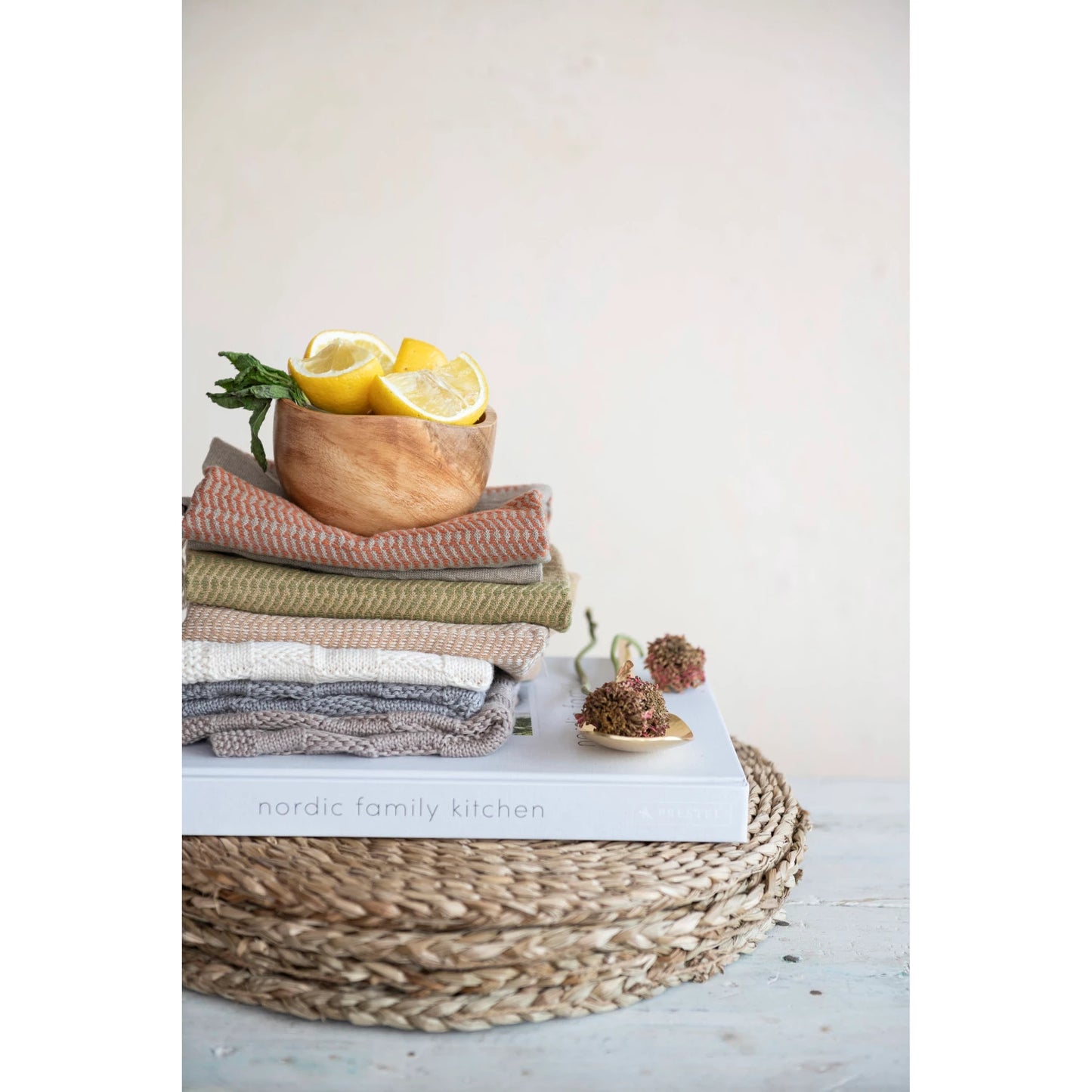 Cotton Blend Dish Towels w/ Weave Pattern