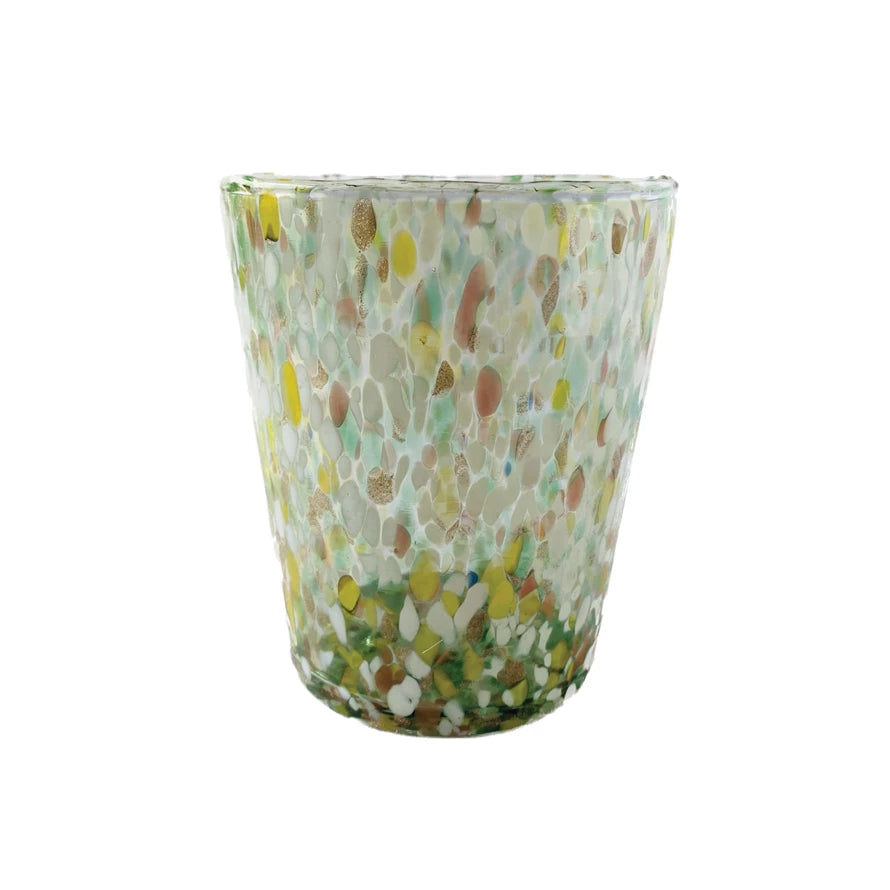 12 oz. Recycled Blown Confetti Drinking Glass/Votive Holder