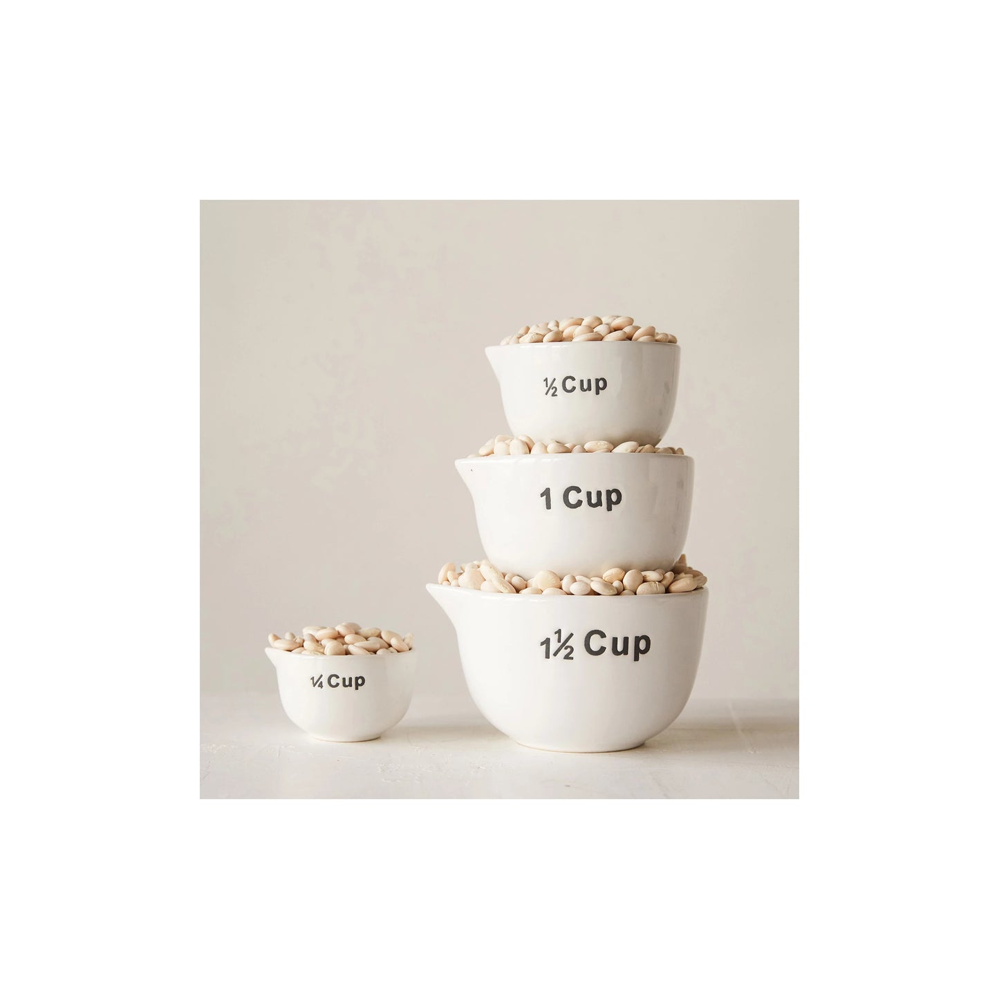 Stoneware Measuring Cups, Set of 4