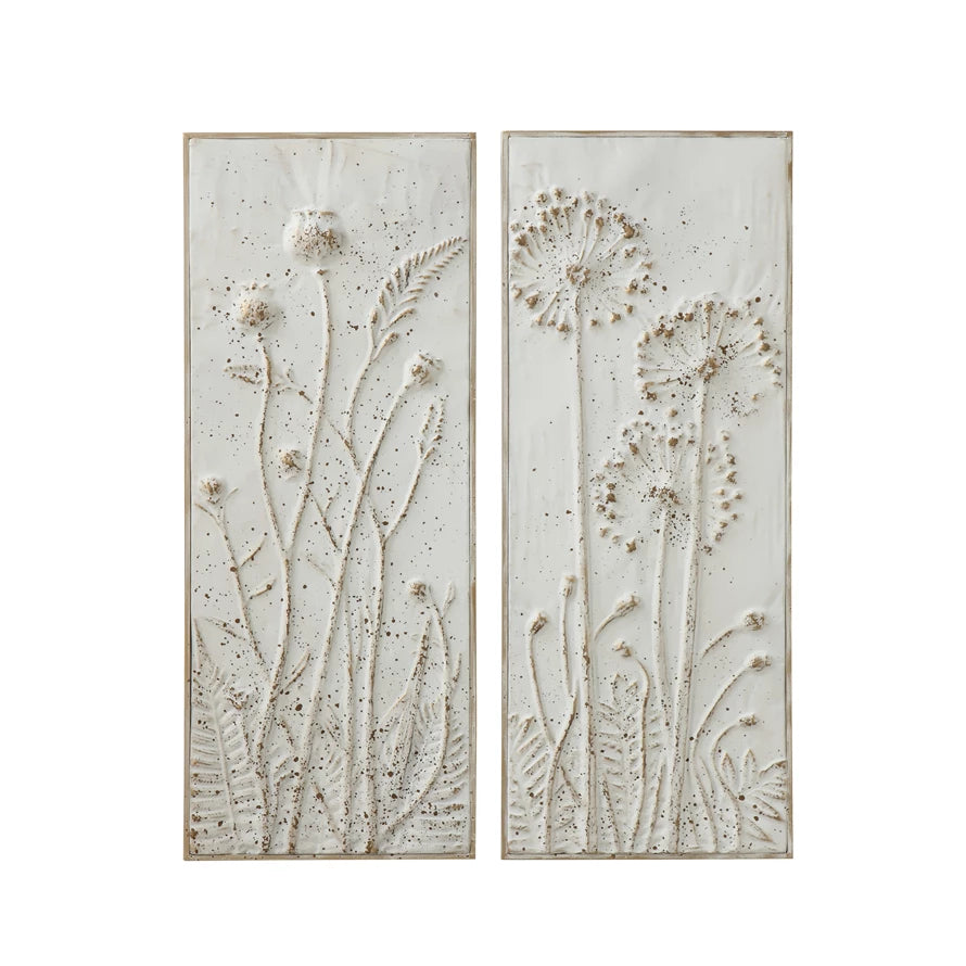 Distressed Wall Decor with Flowers