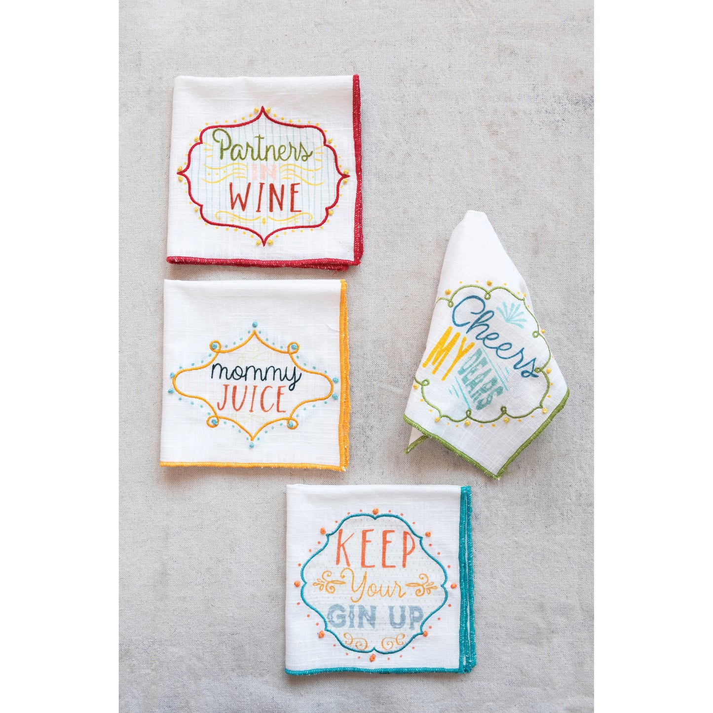 Cotton Printed Napkins with Saying