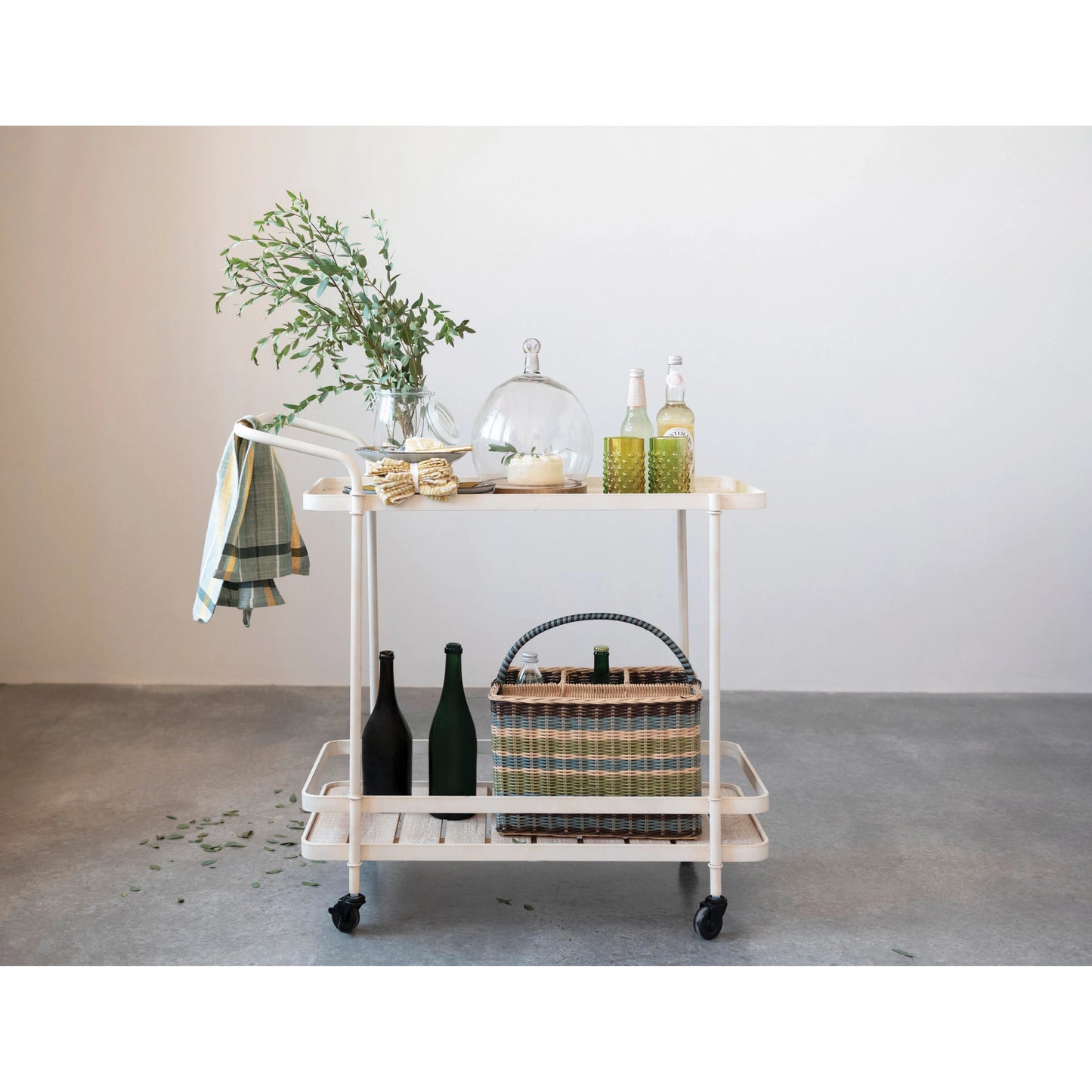 Metal 2-Tier Bar Cart