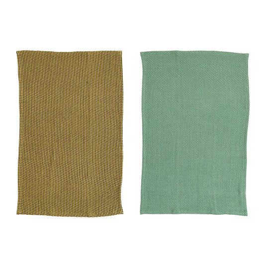 Cotton Dobby Tea Towel & Teal