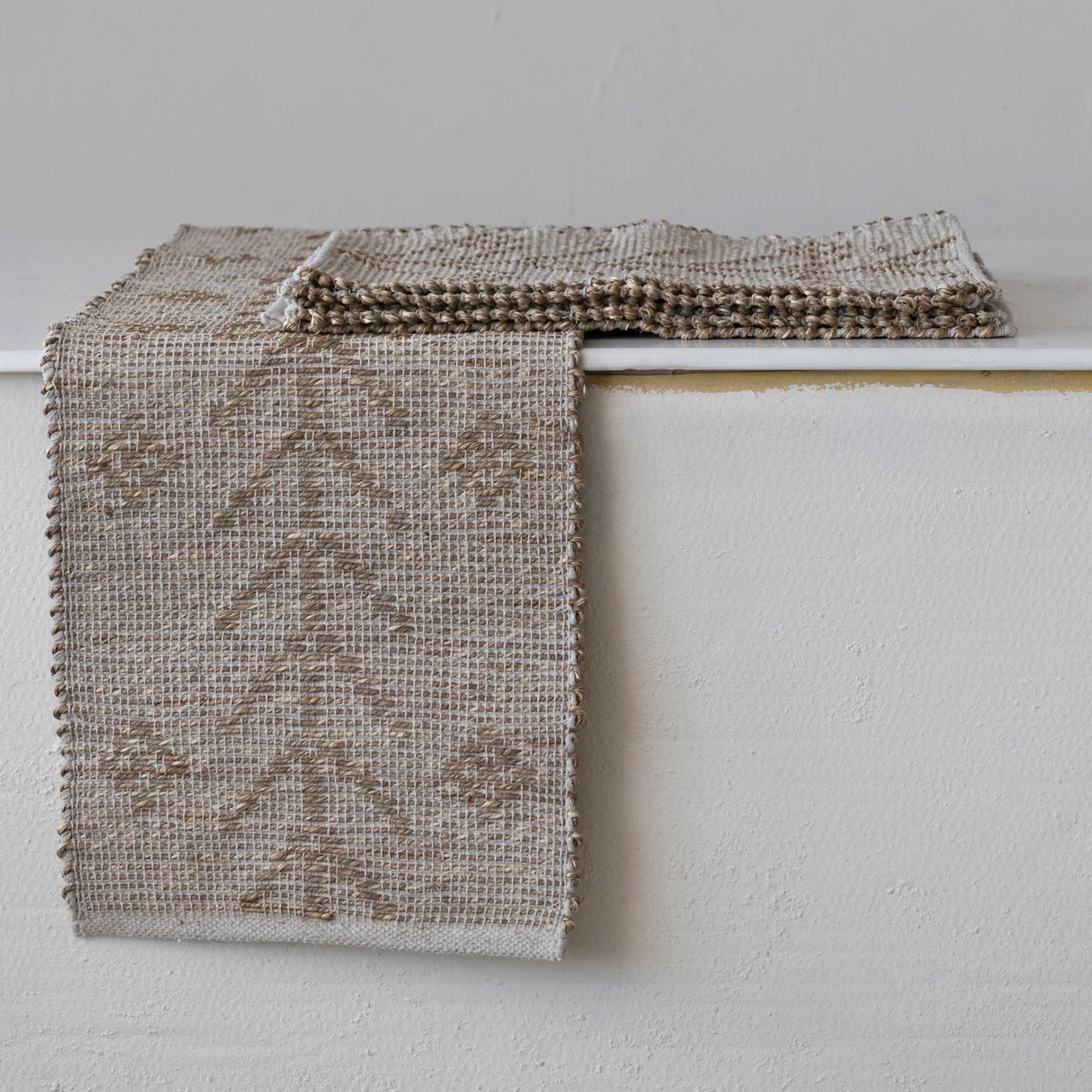 Two-Sided Hand-Woven Seagrass & Cotton Table Runner