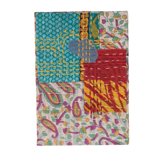 Handmade Cotton Kantha Bound Paper Journal w/ 160 Ruled Pages