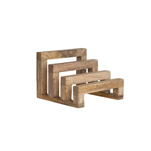 Mango Wood Stand For Cutting Boards w/ 3 Sections