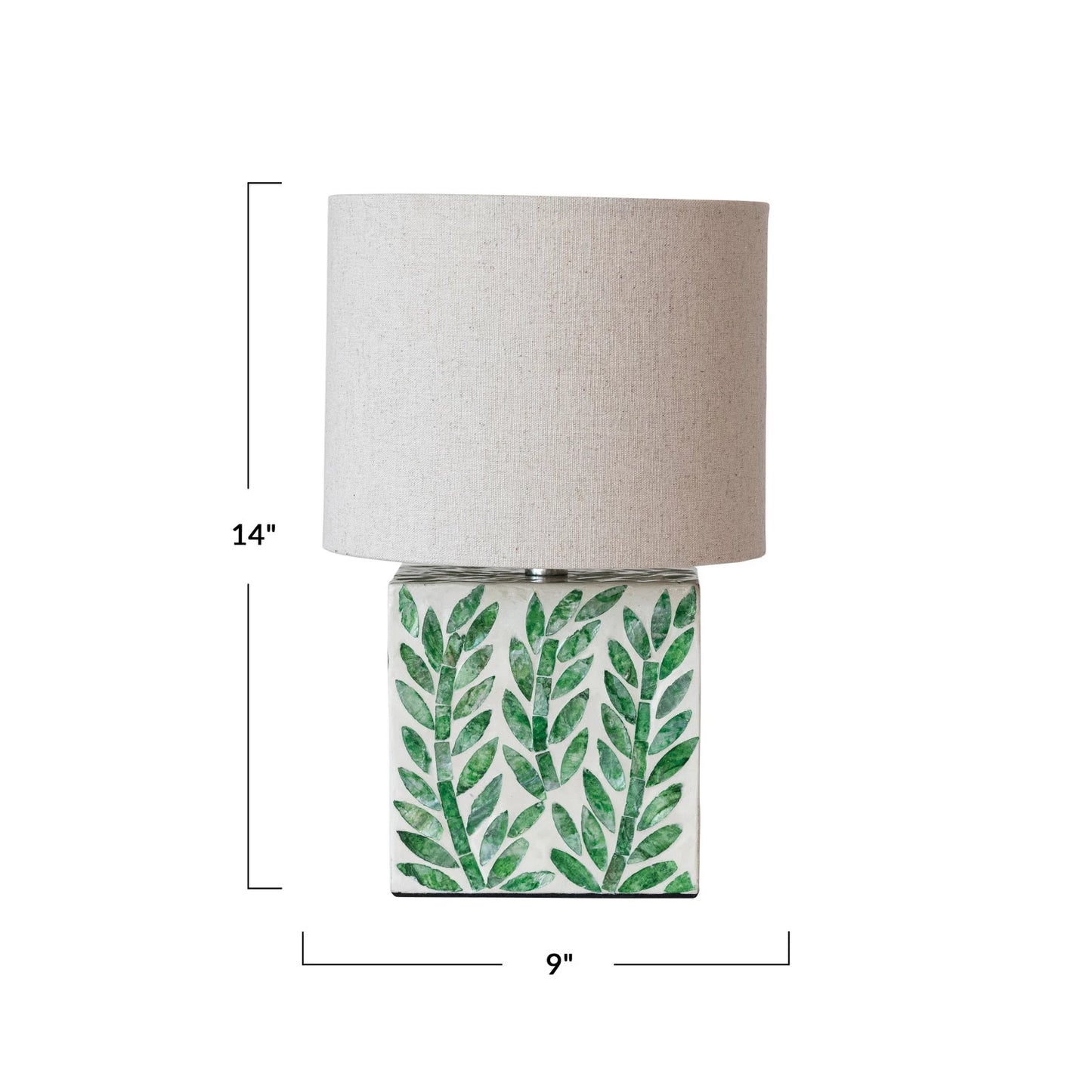 Mother of Pearl Table Lamp w/ Botanical Pattern