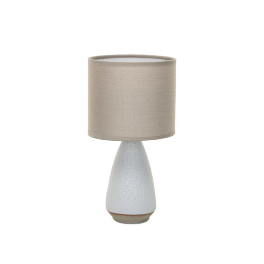 Coarse Stoneware Table Lamp w/ Linen Shade