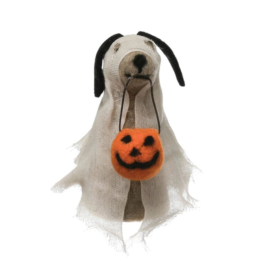 Dog in Ghost Costume