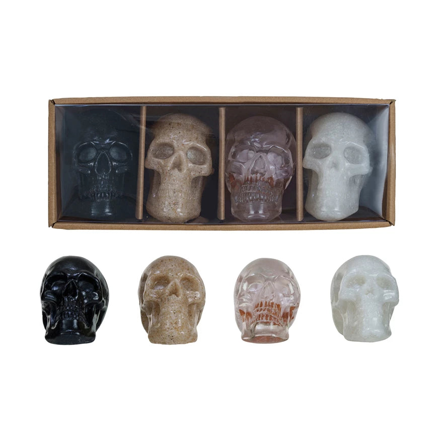 Set of 4 Resin Skulls