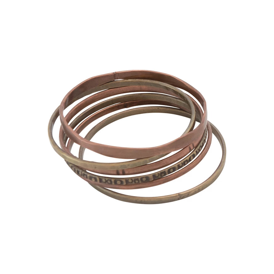 Antique Brass and Copper Bangles