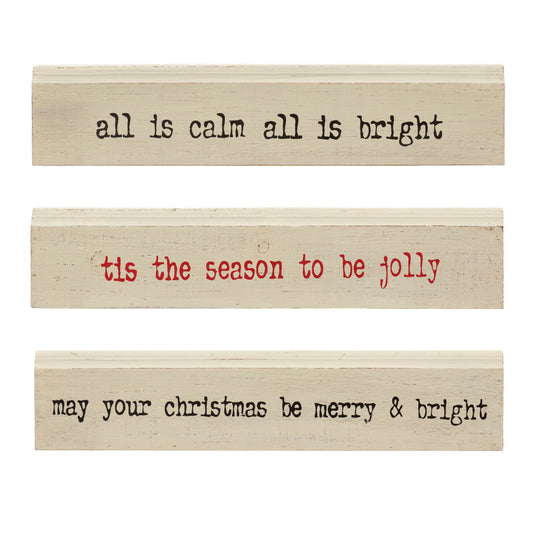 Wood Wall Decor with Christmas Saying, 3 Styles