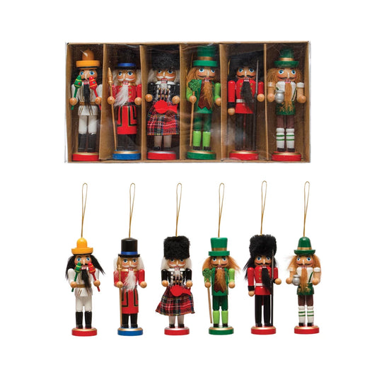 Pine Wood Nutcracker Ornaments