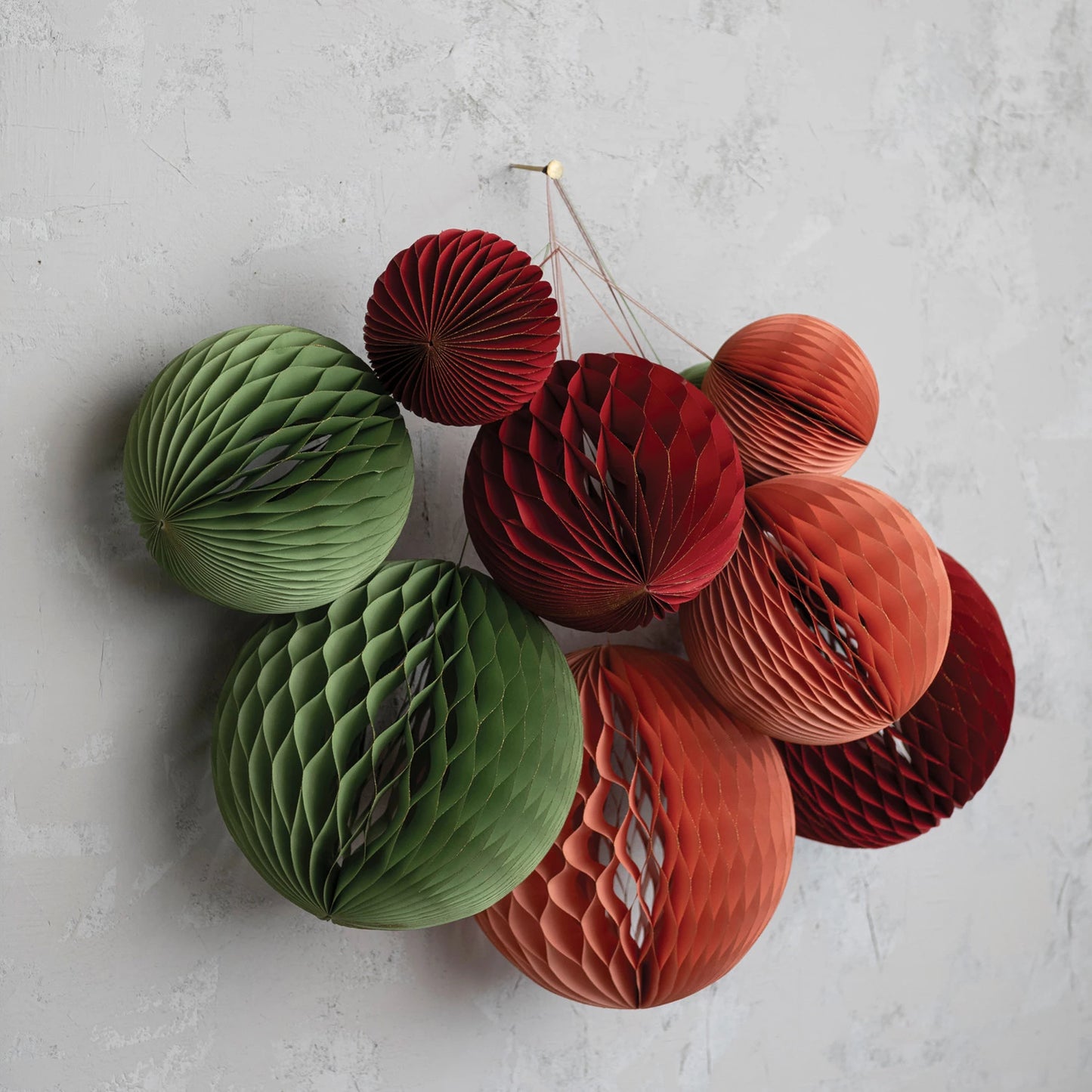 Handmade Recycled Paper Folding Honeycomb Ball Ornament