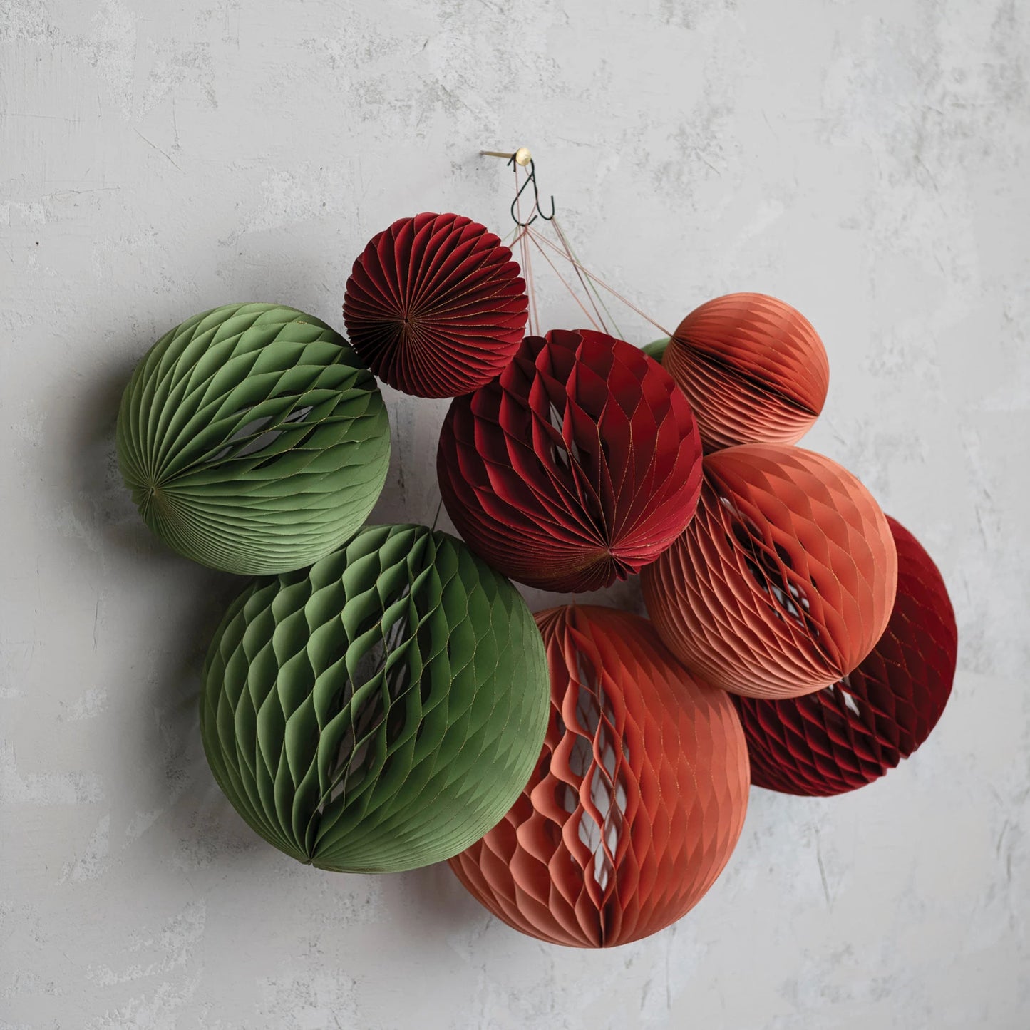 Round Handmade Recycled Paper Folding Honeycomb Ball Ornament