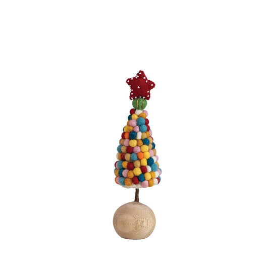 Handmade Wool Felt Pom Pom Tree