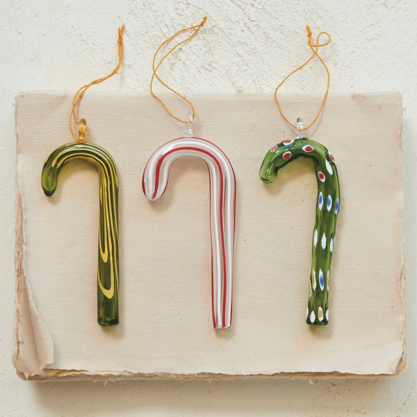 Handmade Glass Candy Cane Ornament