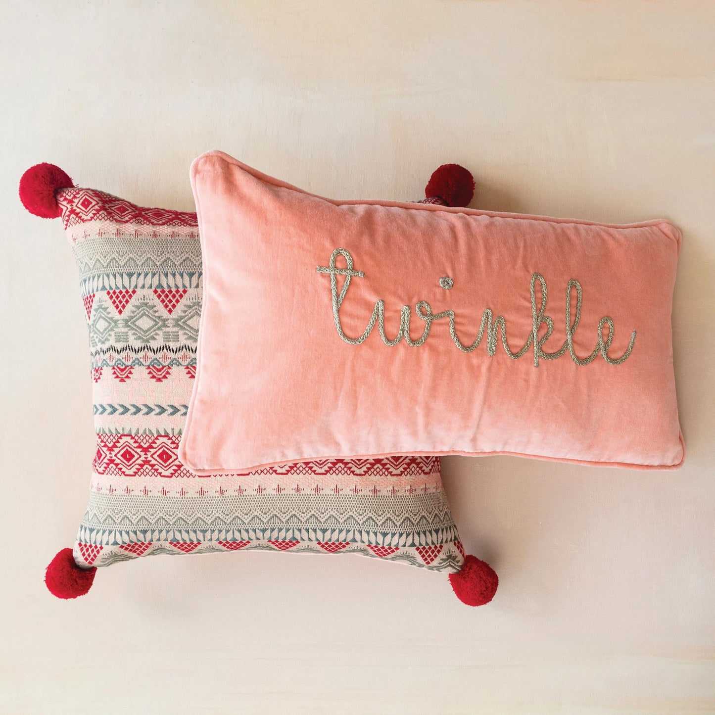 Cotton Velvet Lumbar Pillow