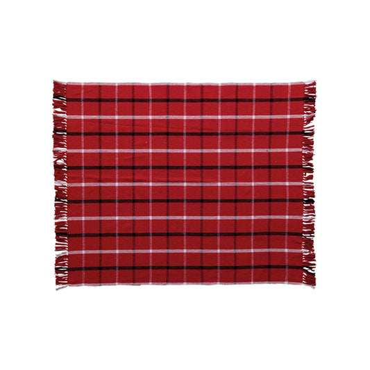 Brushed Cotton Blend Flannel Throw