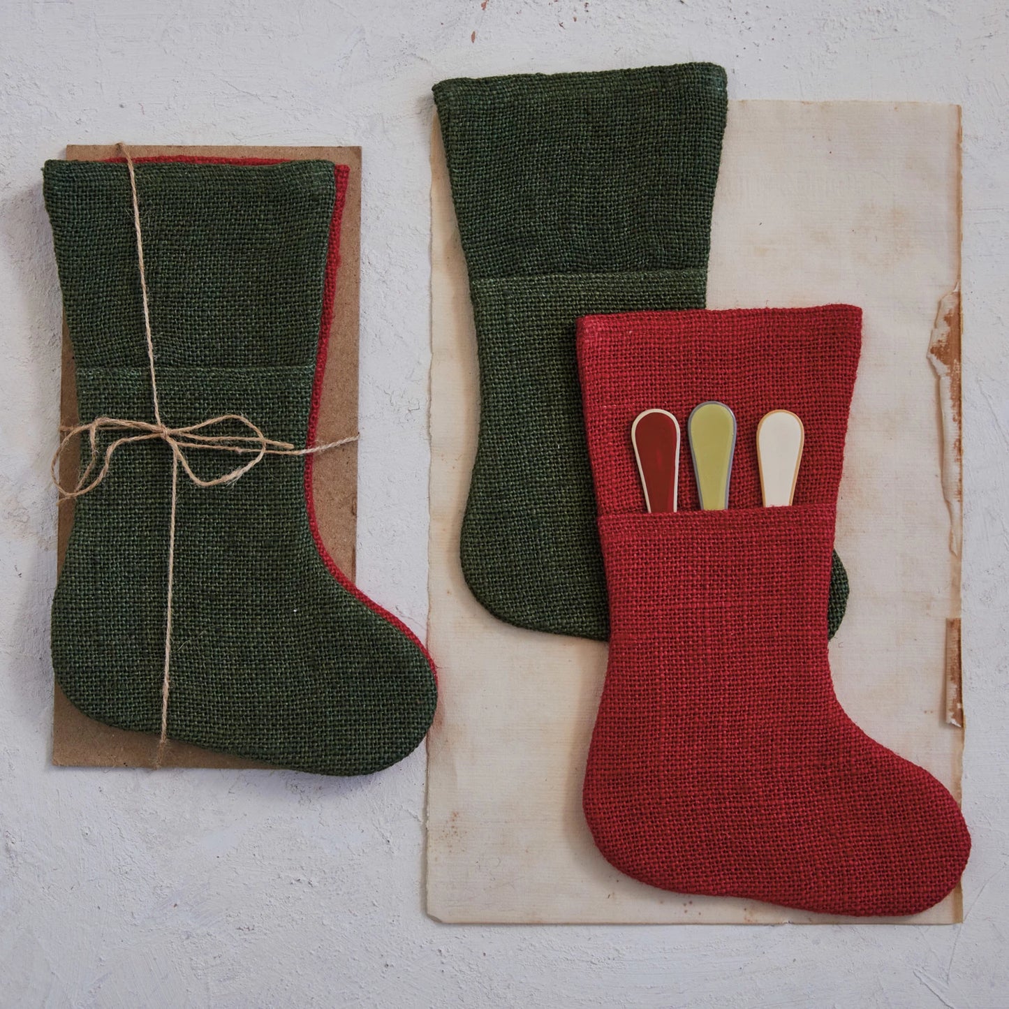 Jute Stocking Cutlery Sleeves