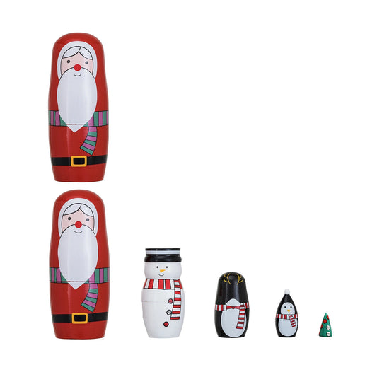 Wood Holiday Icon Nesting Dolls