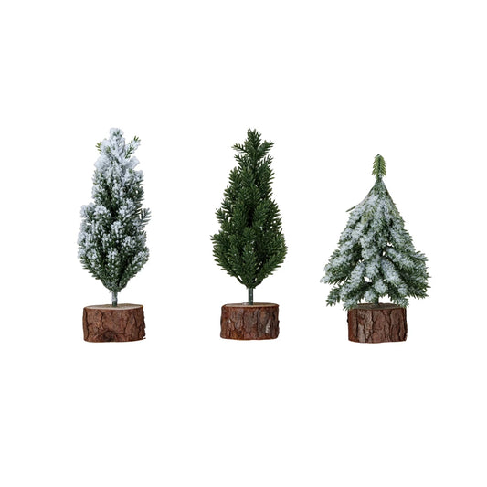 Faux Fir Tree w/ Wood Base