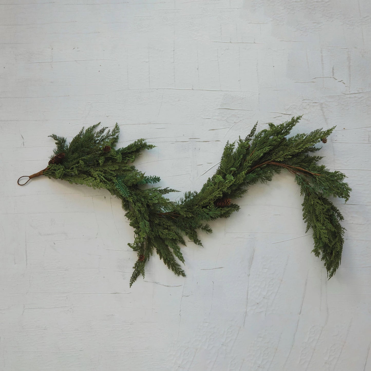 Faux Spruce & Pine Garland w/ Natural Pinecones